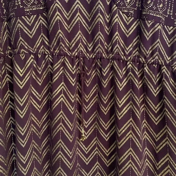 Free People shift dress - purple with metallic pattern -large - great condition - Picture 4 of 7